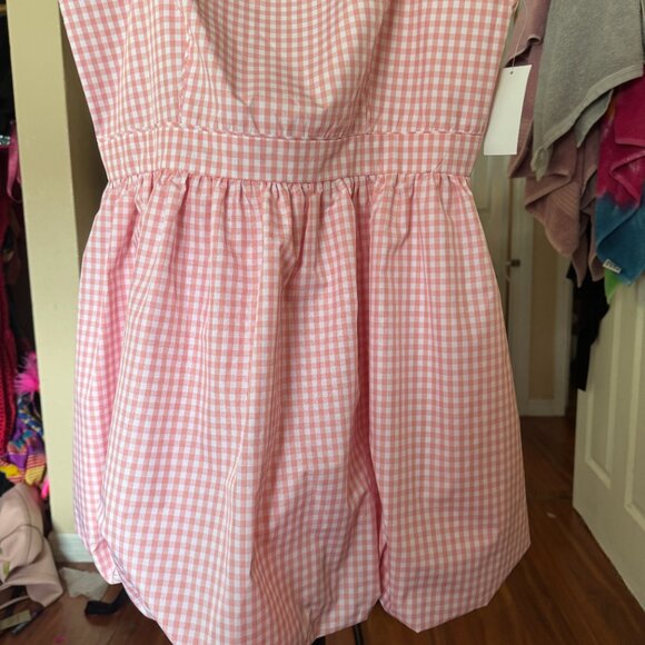 1. State pink gingham bubble hem dress WITH POCKETS! - Picture 3 of 6